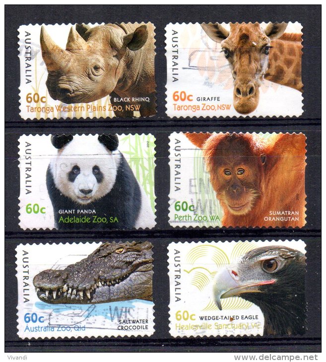 Australia - 2012 - Australian Zoos (Self Adhesive) - Used - Used Stamps