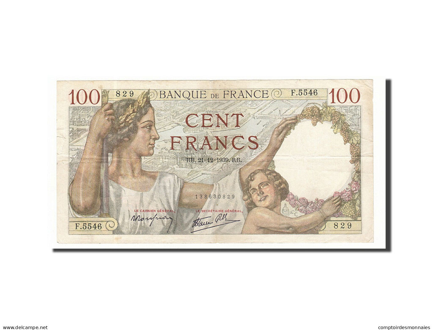 Billet, France, 100 Francs, 1939, 1939-12-21, TTB, Fayette:26.18, KM:94 - 100 F 1939-1942 ''Sully''