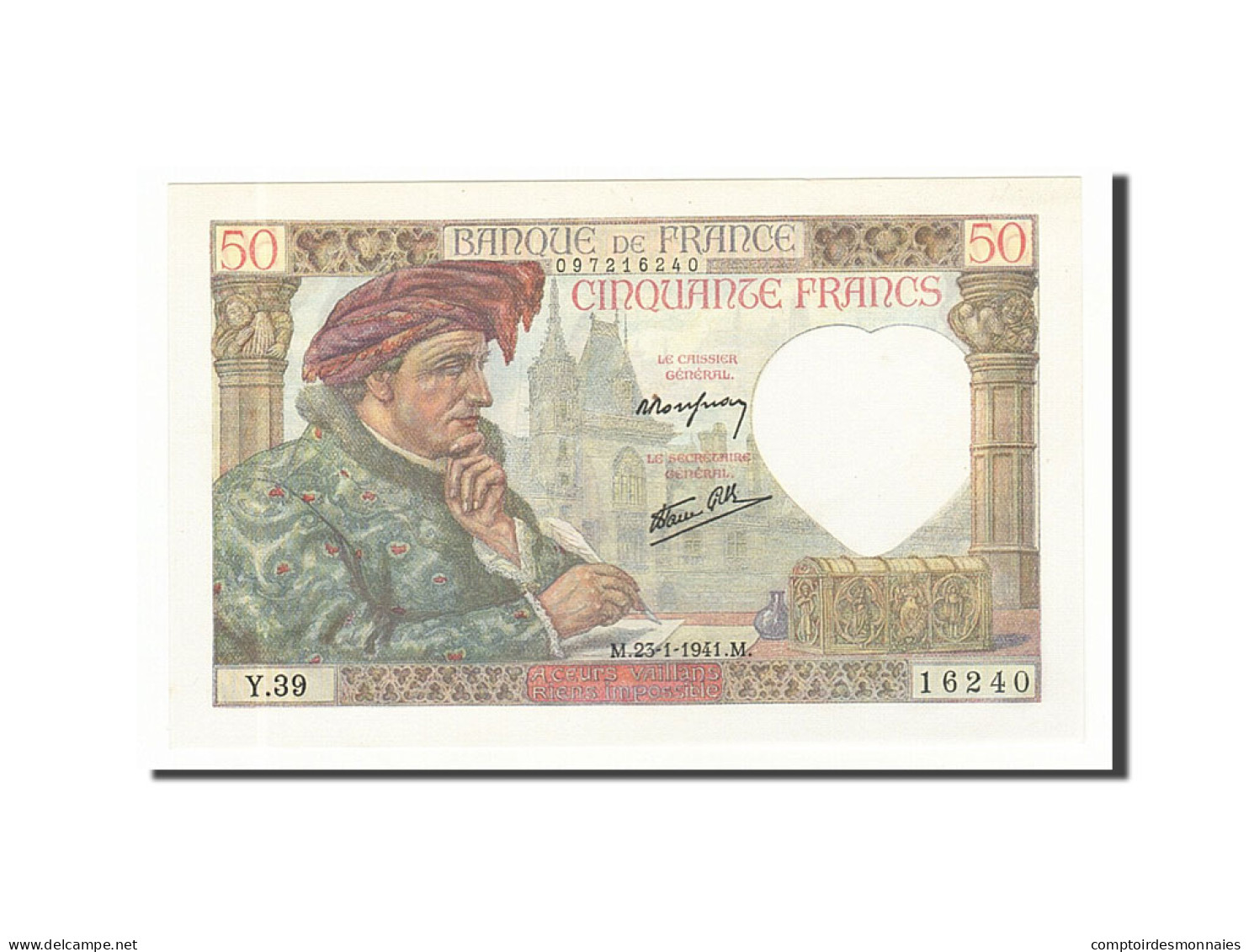 Billet, France, 50 Francs, 1941, 1941-01-23, SPL, Fayette:19.5, KM:93 - 50 F 1940-1942 ''Jacques Coeur''