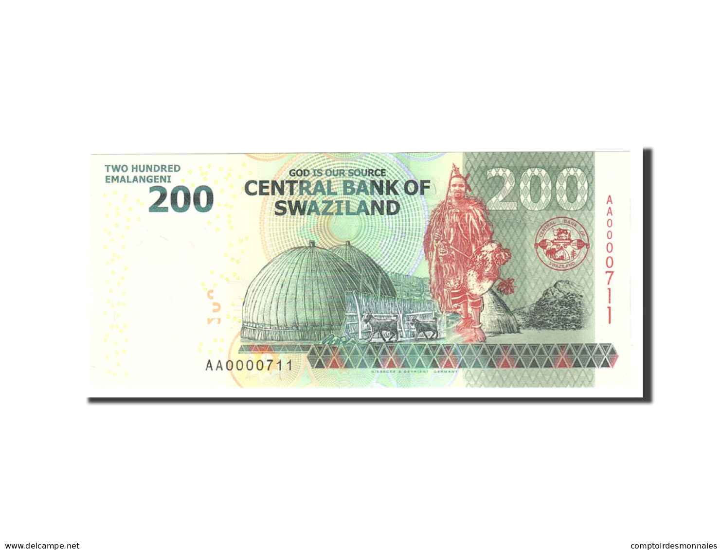 Billet, Swaziland, 200 Emalangeni, 2010, 2010-09-06, KM:40a, NEUF - Swaziland