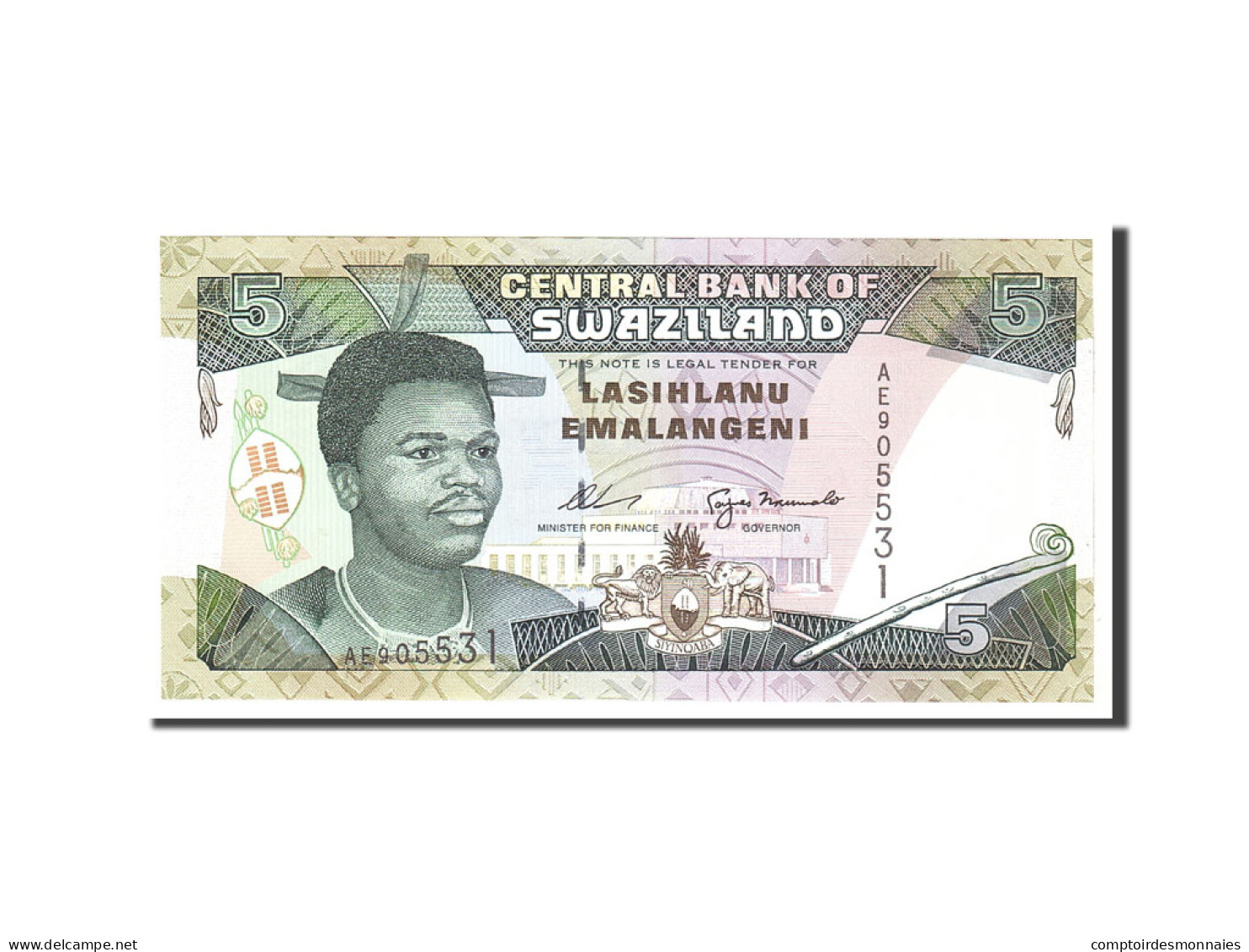 Billet, Swaziland, 5 Emalangeni, 1995, Undated, KM:23a, NEUF - Swaziland