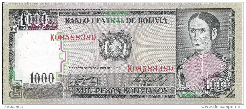 1000 Pesos 1982 - Bolivie