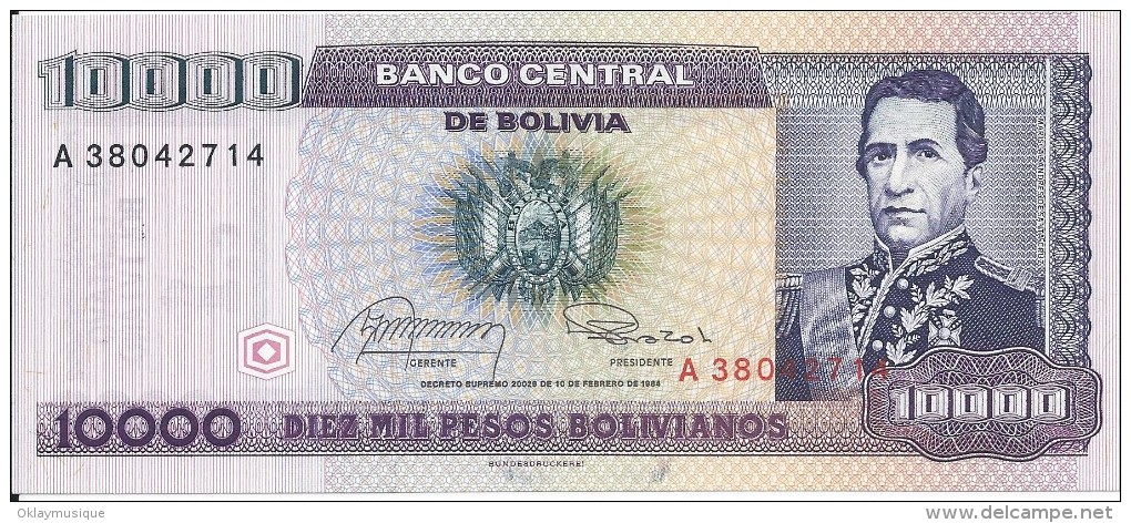 10000 Pesos Bolivianos - Bolivie