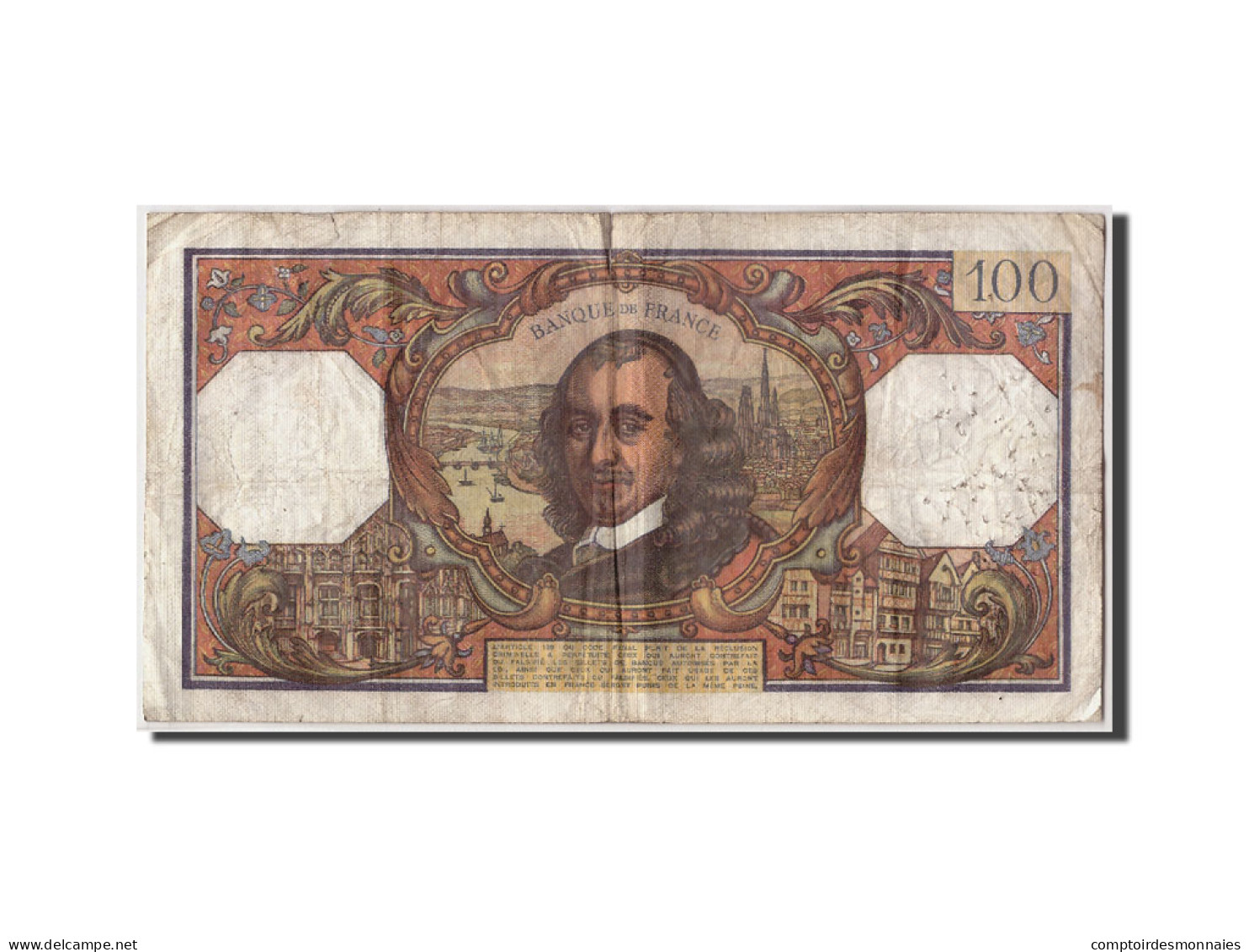 Billet, France, 100 Francs, 100 F 1964-1979 ''Corneille'', 1968, 1968-03-07, TB - 100 F 1964-1979 ''Corneille''