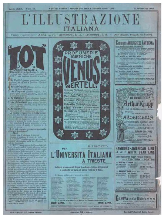 Illustraz. Italiana 52 1903 - Milano,Pifferai Di Bergamo - Leone Tolstoj - Umberto Giordano - Voor 1900