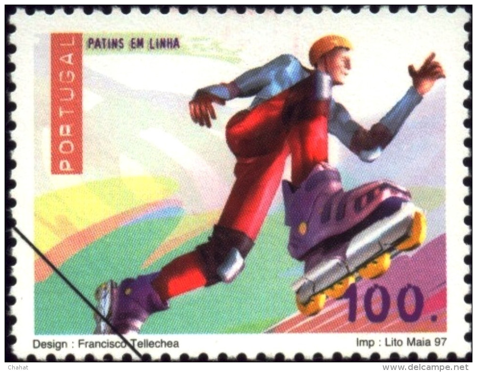 SPORTS-SKATES ONLINE-SPECIMEN-PORTUGAL-1997-MNH-B9-14 - Skateboard