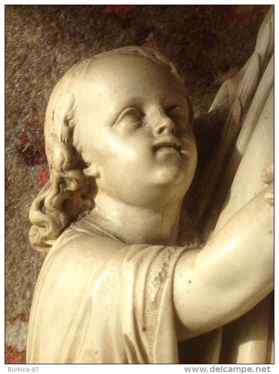 SAINT JOSEPH, ET L'ENFANT, FIN XIX, SIGNE  R CASCIANI. Sculpture En ETAT PARFAIT - Andere & Zonder Classificatie