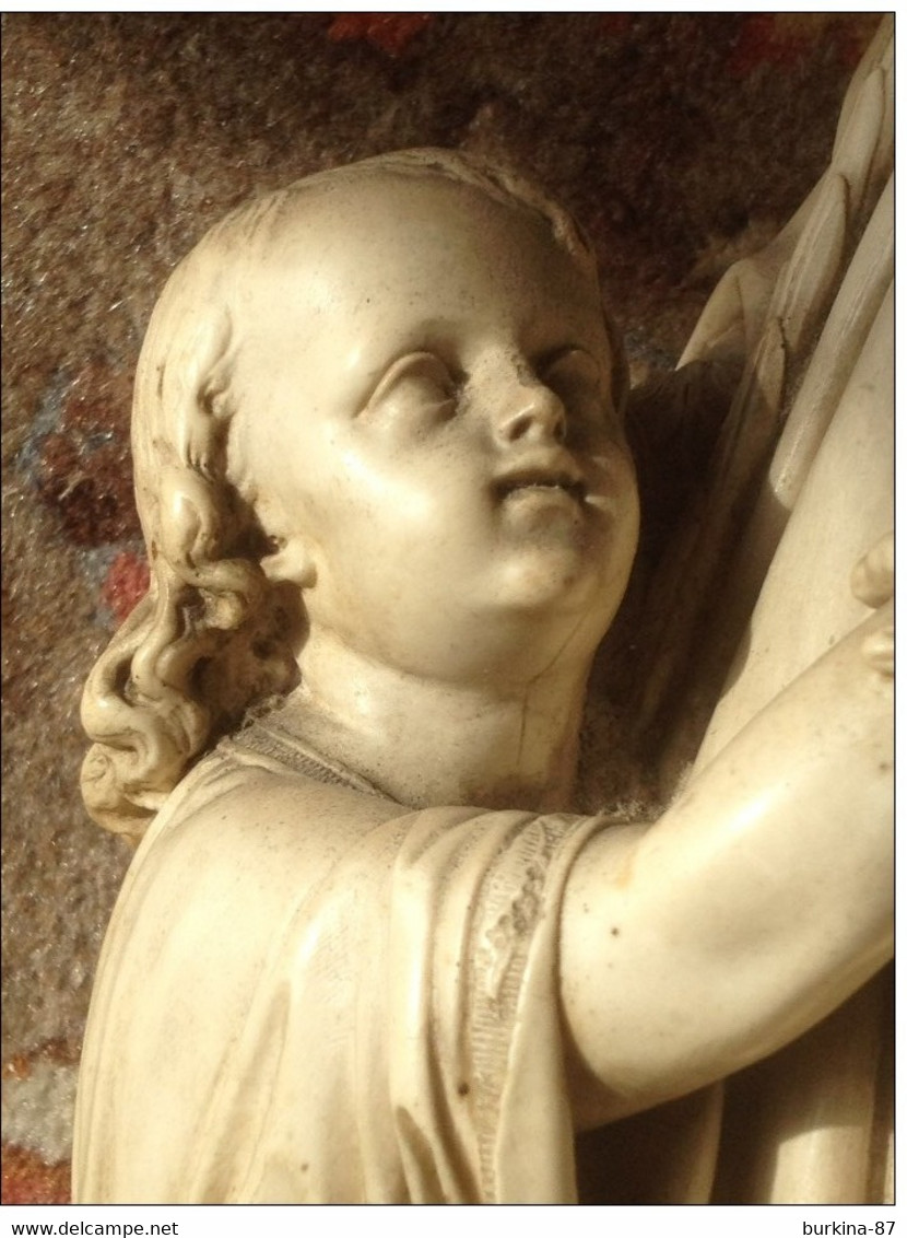 SAINT JOSEPH, ET L'ENFANT, FIN XIX, SIGNE  R CASCIANI. sculpture en ETAT PARFAIT