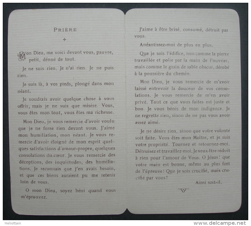 IMAGE PIEUSE BOUASSE Pl 334 (chromo Vers 1910) PRIERE DU GENERAL DE SONIS SANTINO - Devotion Images