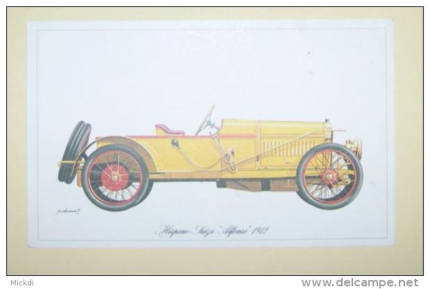 HISPANO SUIZA ALFONSO 1912 - HISTORIQUE - FICHE TECHNIQUE - 18,5 X 11,5 Cm - 2 SCANS - Autos