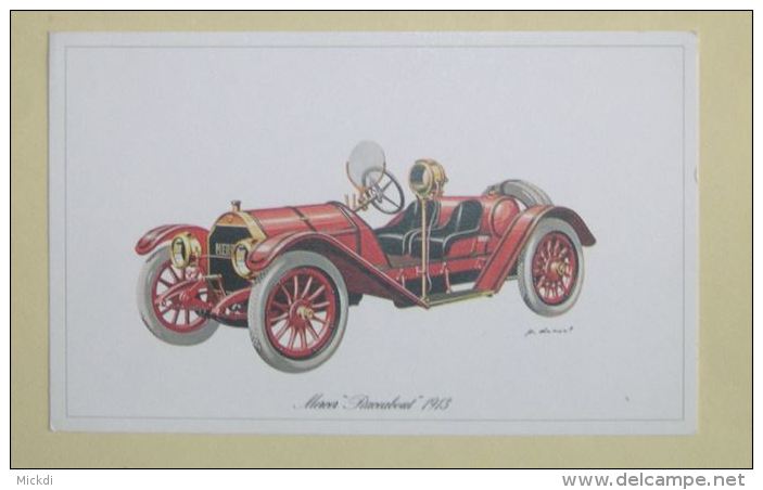 MERCER RACEABOUT 1913 - HISTORIQUE - FICHE TECHNIQUE - 18,5 X 11,5 Cm - 2 SCANS - Automobili