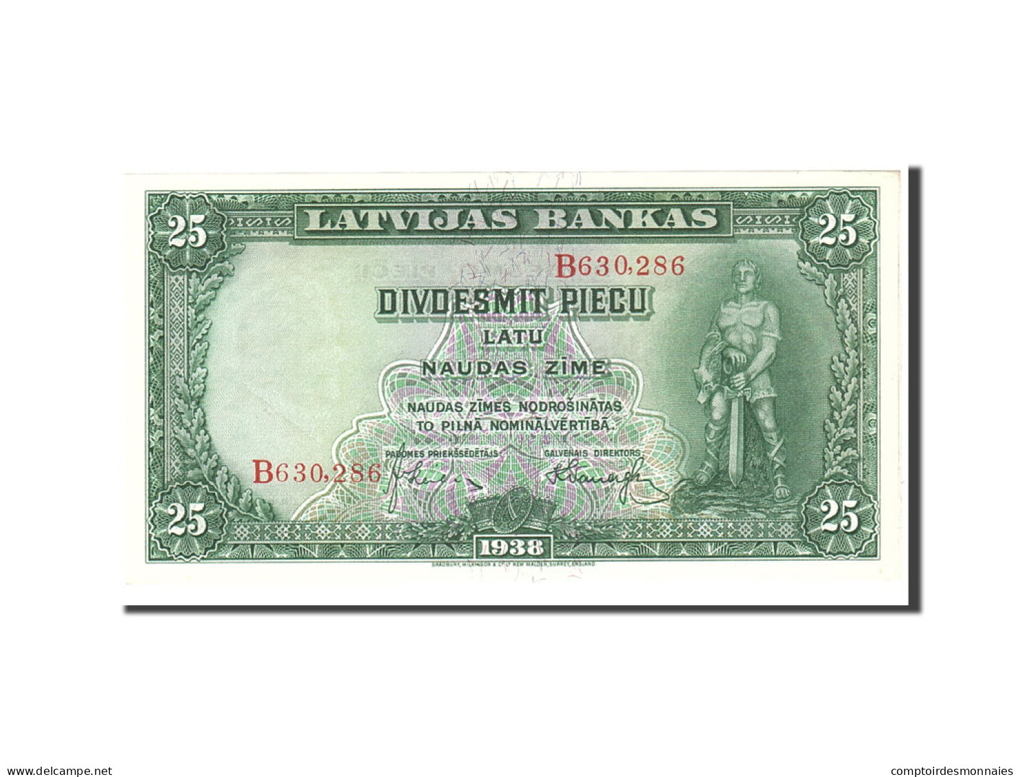 Billet, Latvia, 25 Latu, 1938, Undated, KM:21a, NEUF - Letland