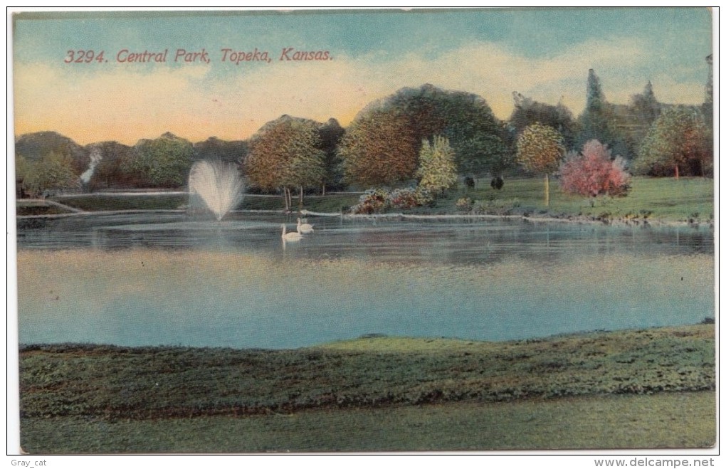 USA, Central Park, Topeka, Kansas, Early 1900s Unused Postcard [16673] - Topeka