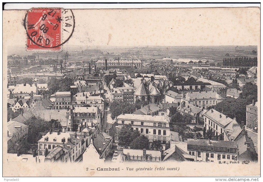 Cp , 59 , CAMBRAI , Vue Générale (côté Ouest) - Cambrai