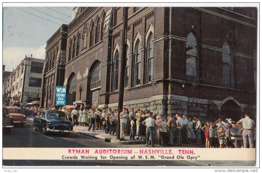 USA, Ryman Auditorium, Nashville, Tenn, Crowds Waiting For Opening Of W.S.M. Grand Ole Opry, Used Postcard [16681] - Nashville