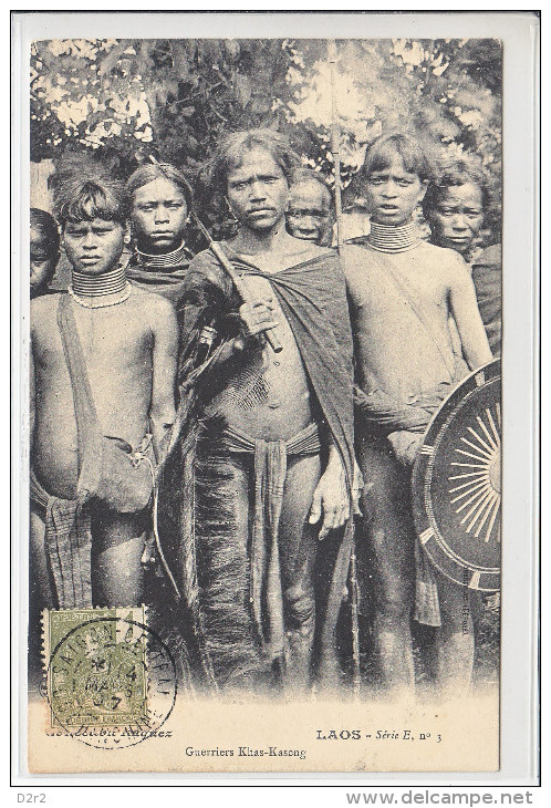 LAOS - GUERRIERS KHAS-KASENG - 4.03.1907 - CACHET DE SAIGON - TTB - - Laos