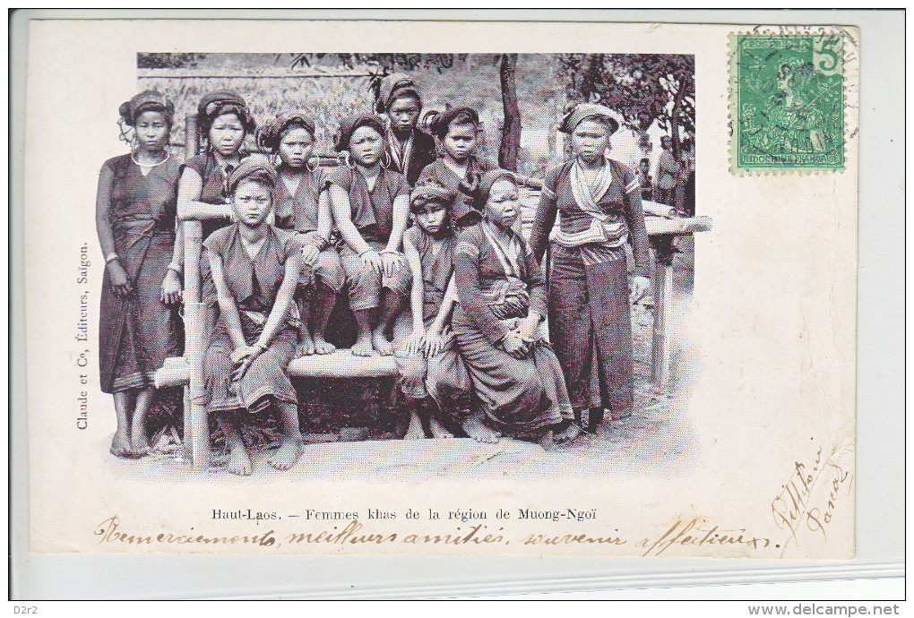 LAOS -FEMMES KHAS DE LA REGION DE MUONG-NGOI - DOS UNIQUE - 20.03.1909 - Laos
