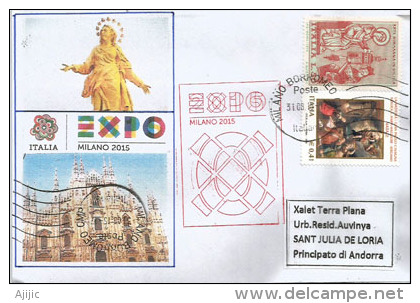 Padiglione Expo Della Veneranda Fabbrica Del Duomo.,lettera Padiglione, Con Timbro Ufficiale EXPO MILANO 2015, - 2015 – Milaan (Italië)