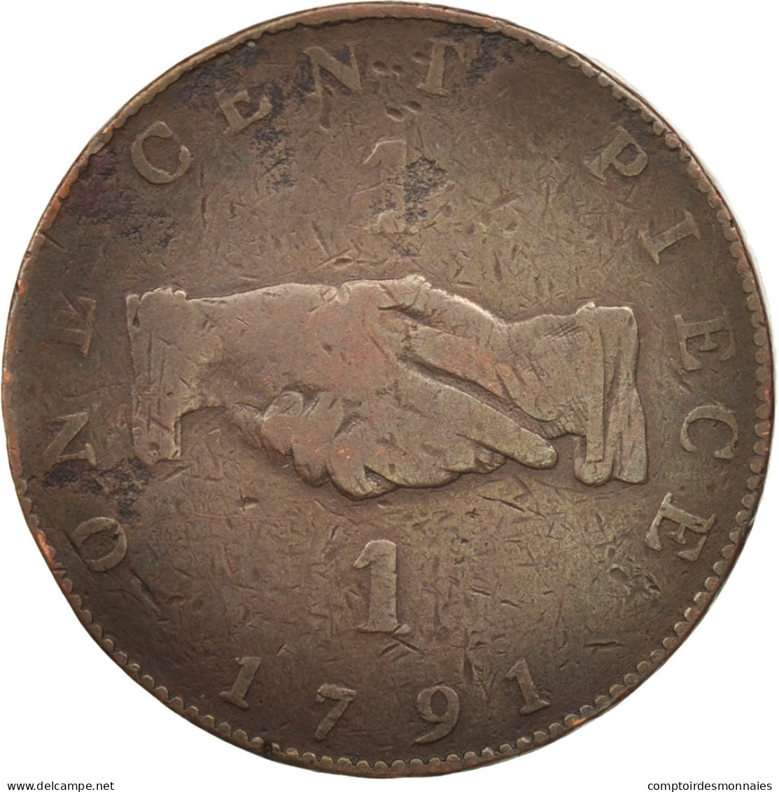 Monnaie, Sierra Leone, Cent, 1791, TB, Bronze, KM:1 - Sierra Leona