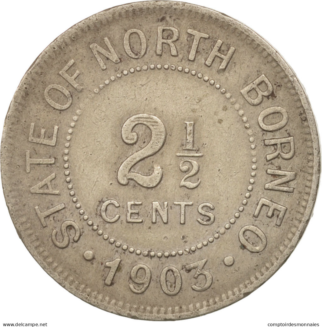 Monnaie, BRITISH NORTH BORNEO, 2-1/2 Cent, 1903, Heaton, Birmingham, TTB - Malasia