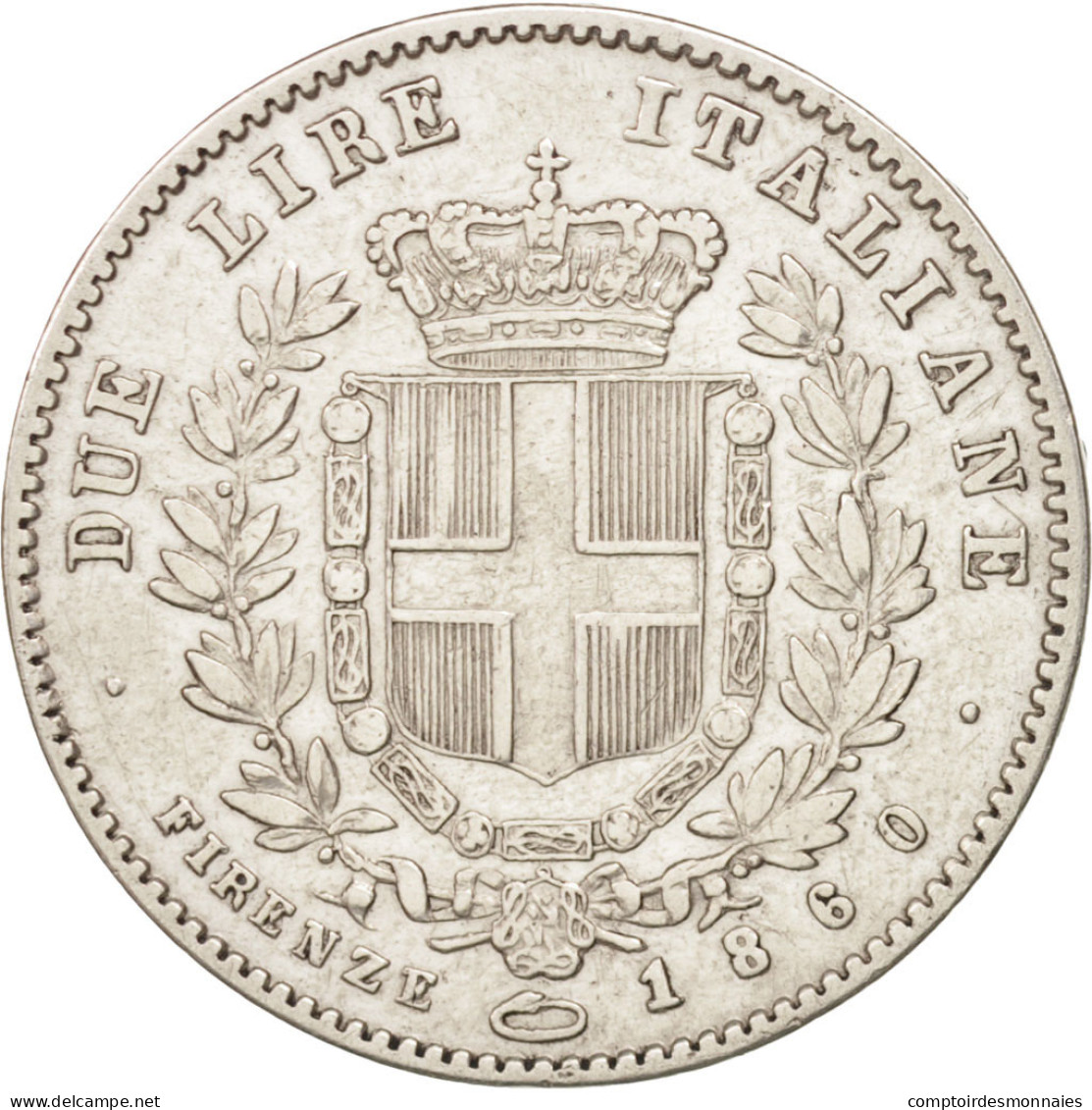 Monnaie, États Italiens, EMILIA, Vittorio Emanuele II, 2 Lire, 1860, Florence - Emilia