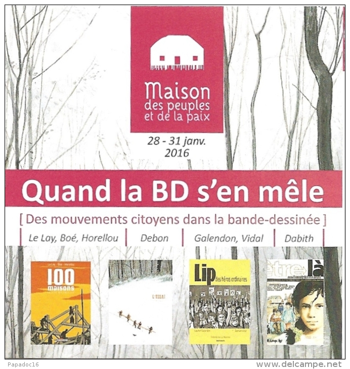 Programme - Quand La BD S'en Mêle (Des Mouvements Citoyens Dans La Bande Dessinée) - MPP Angoulême 2016 - [FIBD] - Programmes