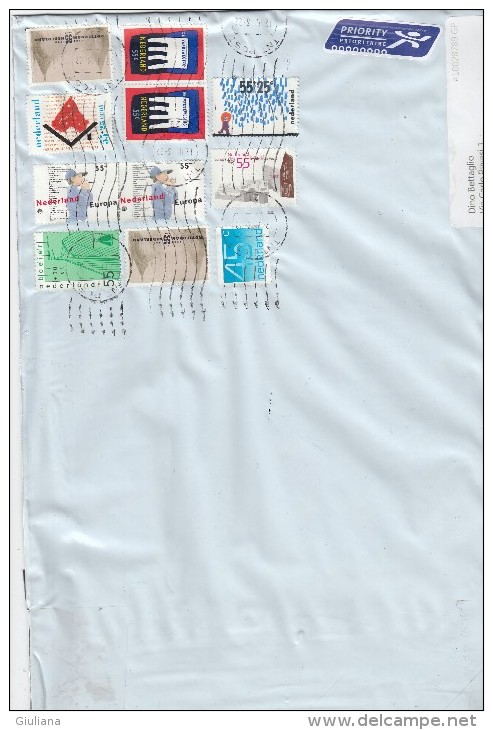 Olanda 2013 - Bustone   X L´Italia Affrancat0o Con 11 Stamps - Storia Postale