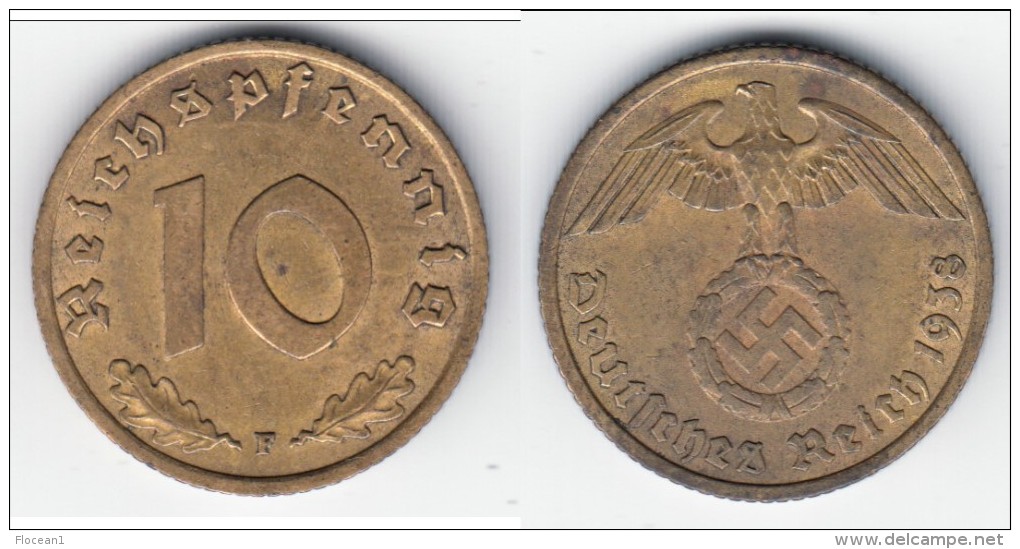 **** ALLEMAGNE - GERMANY - 10 REICHSPFENNIG 1938 F - 3ème REICH - THIRD REICH **** EN ACHAT IMMEDIAT - 10 Reichspfennig