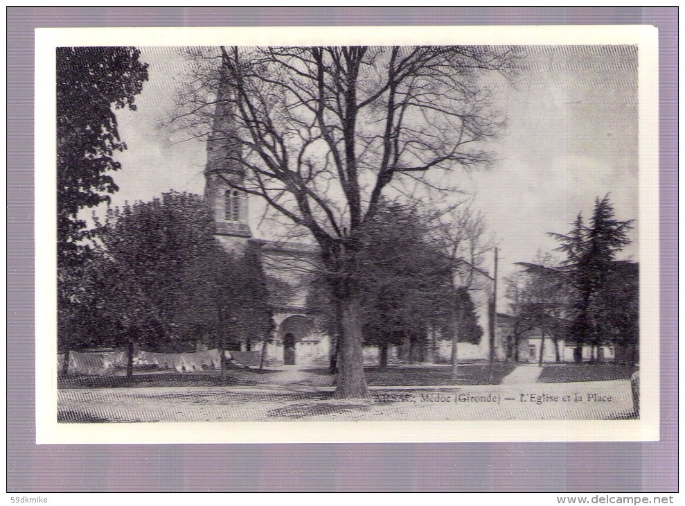 CP Arsac- L'église Et La Place - Other & Unclassified