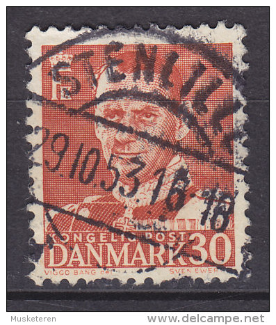 Barmhartig orkest Gestaag Used stamps - Denmark 1952 Mi. 334 30 Ø King König Frederik IX. Deluxe  STENLILLE Cancel !