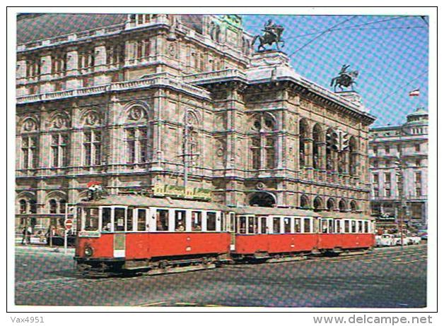 9  TRAMWAYS D EUROPE WIEN 1965 MOTRICE N 4553 LIGNE B DEVANT L OPERA D ETAT - Tramways