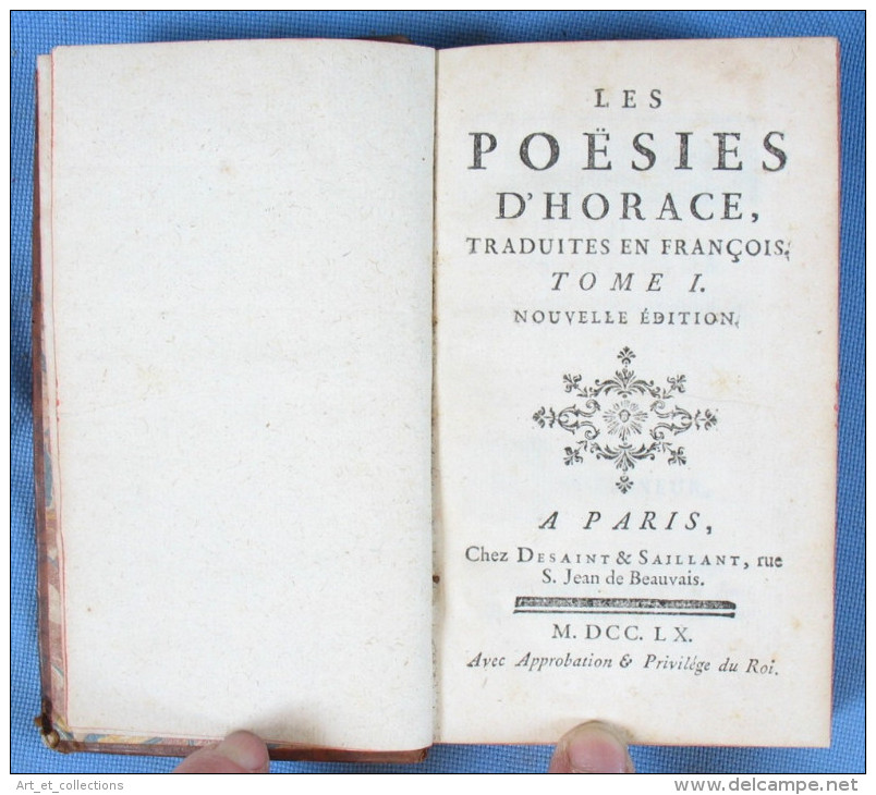 Poésies D'HORACE / Desaint & Saillant En 2 Tomes De 1760 / Bilingue Latin-Français - 1701-1800