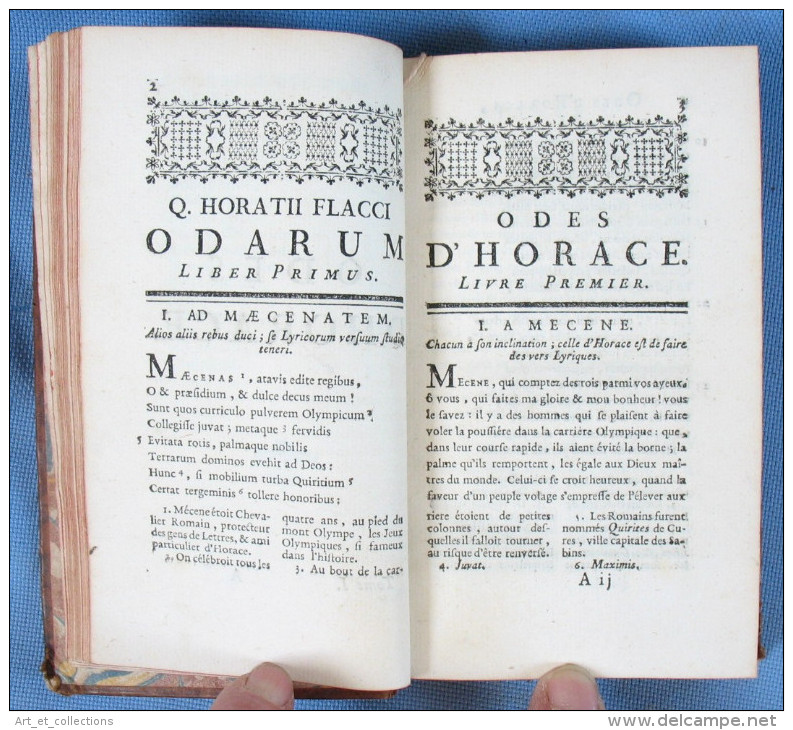 Poésies d'HORACE / Desaint & Saillant en 2 tomes de 1760 / Bilingue Latin-Français