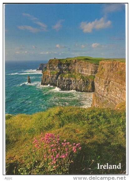 Falaises De Moher,Cliffs Of Moher, Carte Postale Adressée En Andorre, Avec Timbre à Date Arrivée - Clare