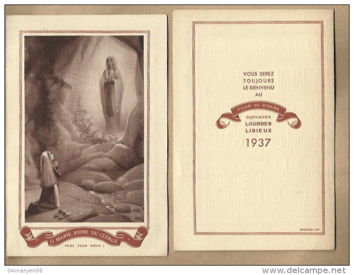 - O MARIE , REINE DU CLERGE = Kalender Van 1937 - Petit Format : 1921-40