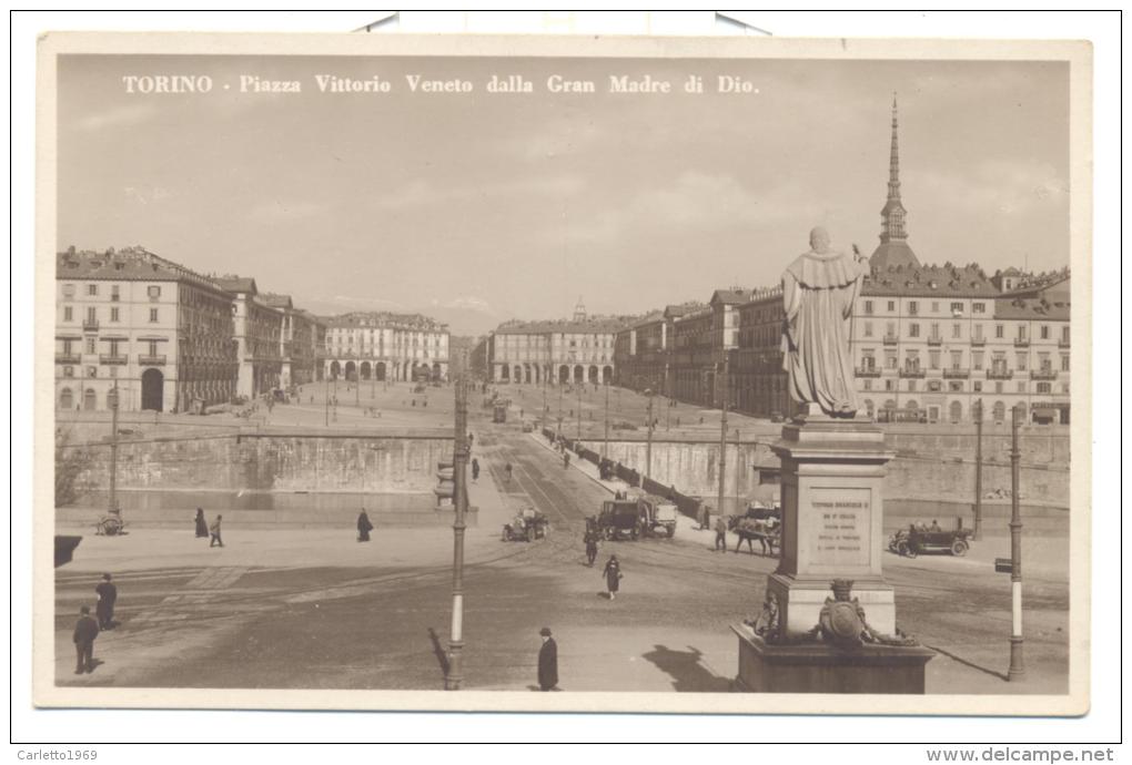 TORINO PIAZZA VITTORIO VENETO DALLA GRAN MADRE DI DIO VIAGGIATA FP - Orte & Plätze