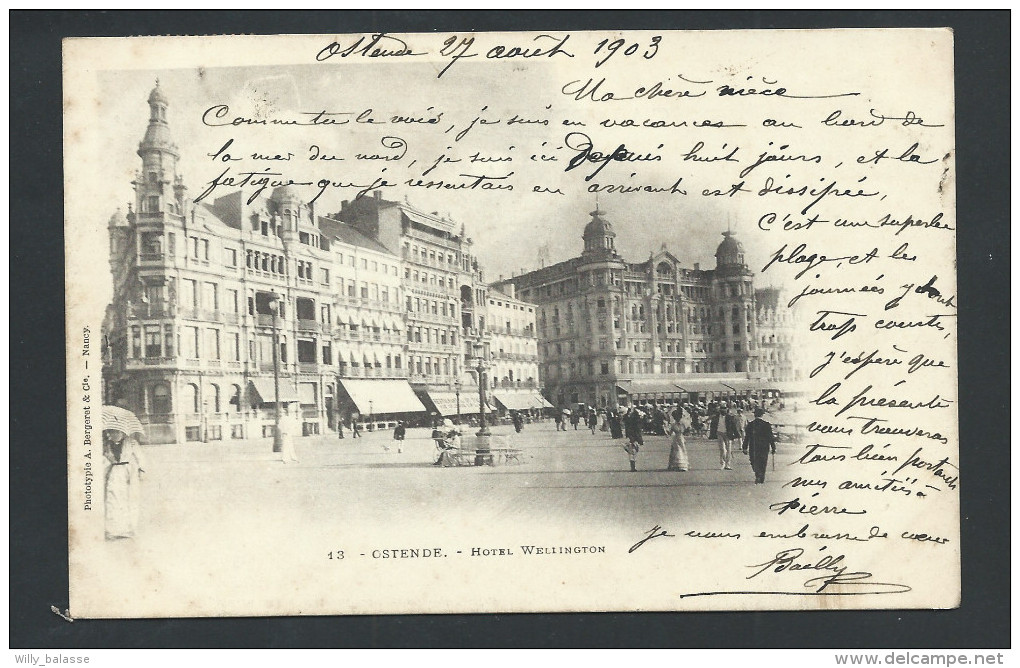 CPA - OSTENDE - OOSTENDE - Hôtel Wellington - 1903 - Bergeret  // - Oostende