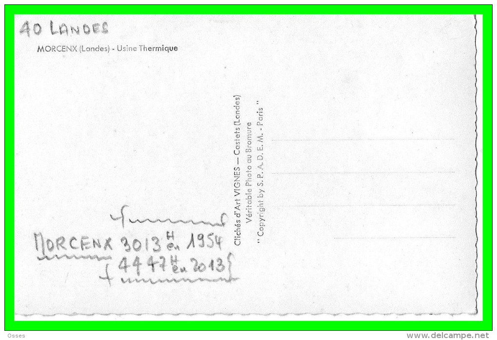 - MORCENX -(Landes) Usine Thermique (recto Verso) - Morcenx