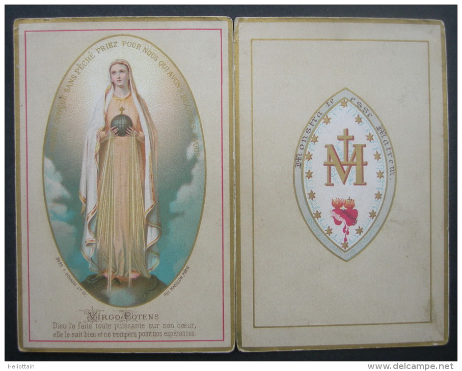 IMAGE PIEUSE BOUASSE Pl 3499 (chromo Fin XIXème) : VIRGO POTENS - DIEU LE FAITE TOUTE PUISSANTE / HOLY CARD / SANTINO - Santini