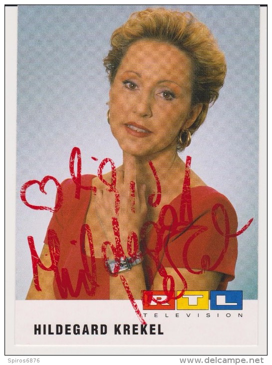 Original RTL Autograph TV Cast Card - German Actress HILDEGARD KREKEL - TV Series SOKO Köln / Tatort - Film ZOFF - Autografi