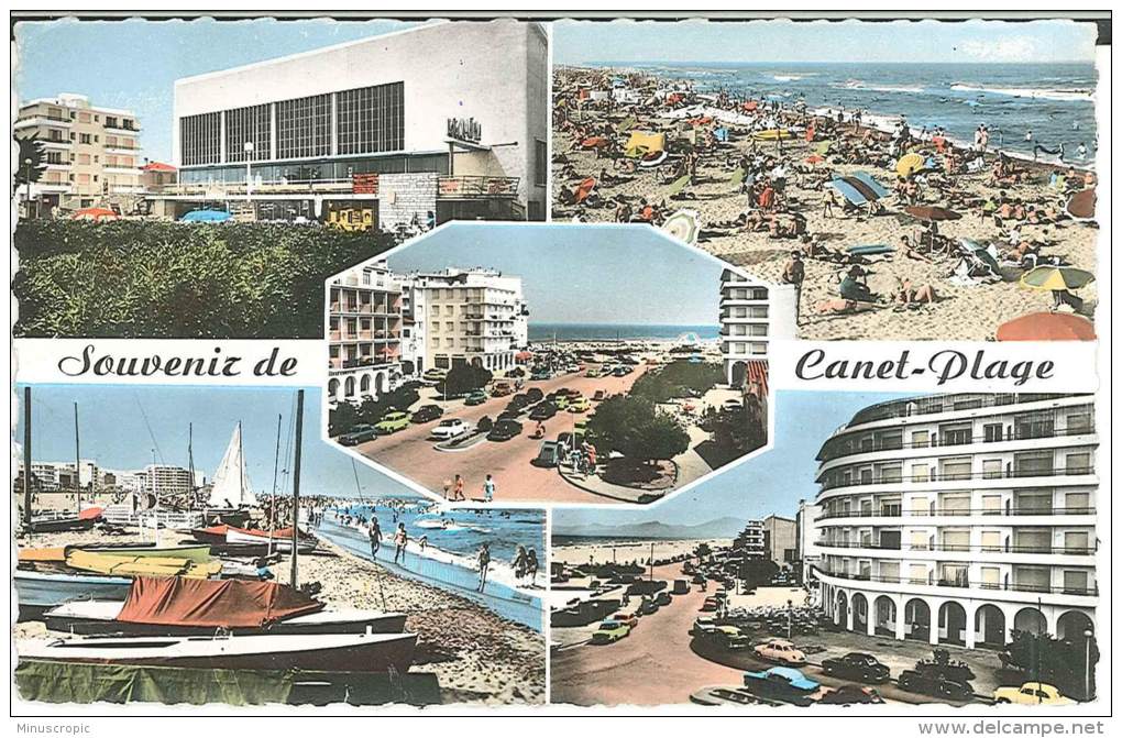 CPSM 66 - Canet En Roussillon - Plage - Le Casino - La Plage - L'Heure Du Bain - Le Front De Mer - Canet En Roussillon