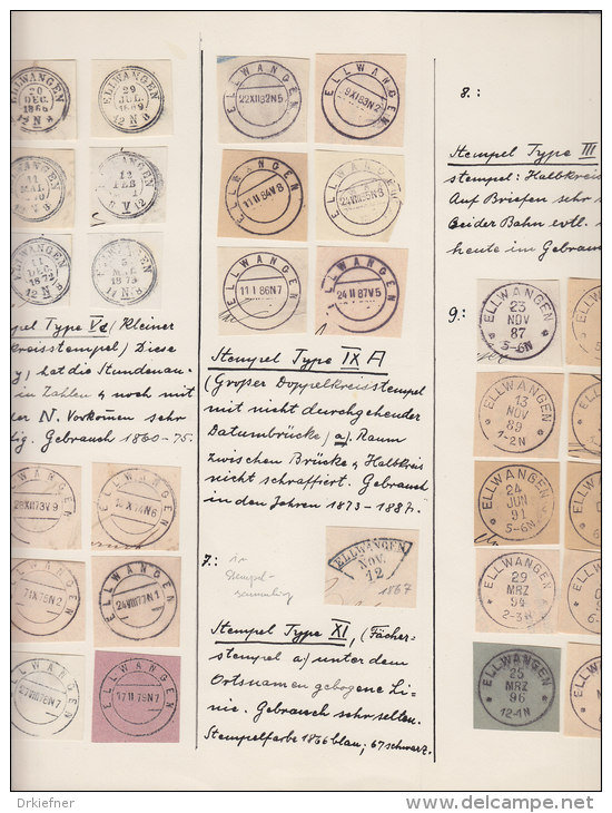 Ellwangen, Auch Aalen Und Umgebung, Stempelsammlung Auf  107 Originalen Briefstücken Und 33 Belegen - Sonstige & Ohne Zuordnung