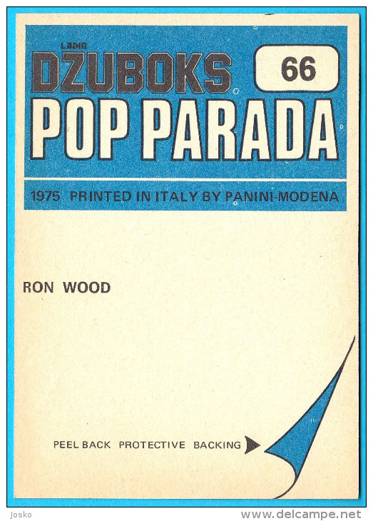 RON WOOD - THE ROLLING STONES ... Panini Modena Italy Vintage Card ** VERY LARGE SIZE **  RRR - Varia