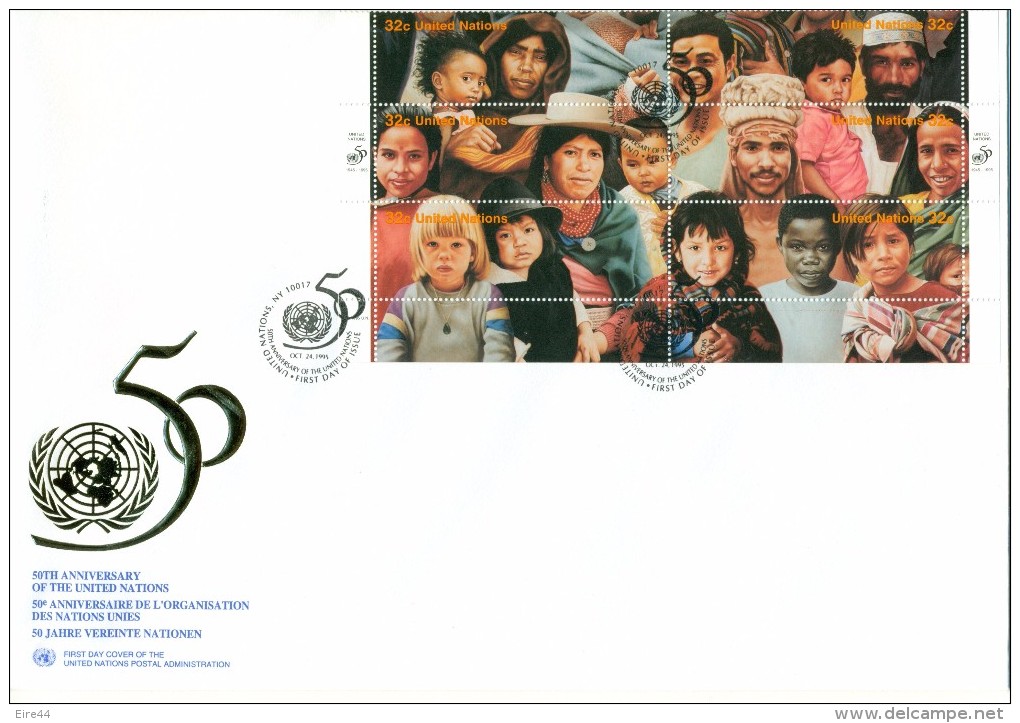 United Nations 1995 3 FDC 50th Anniversary - Collections, Lots & Séries