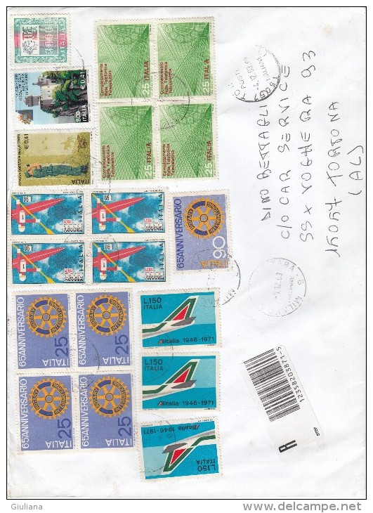 Italia Rep. 2003 - Lettera Racc.. X L´interno Affrancata Con 19 Stamps - 2001-10: Storia Postale