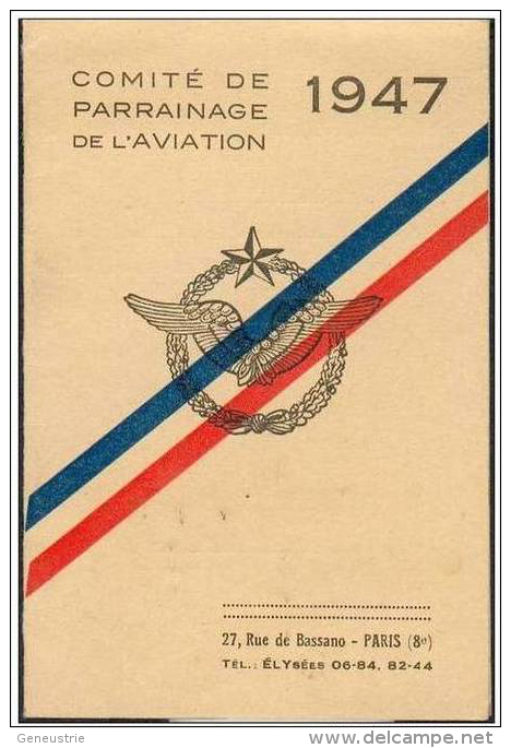 WW2 Carte Du Comité De Parrainage De L´ Aviation S.M.C.A.S.O.  G.T.C. à Courbevoie 92 Hauts De Seine WWII - Luchtvaart