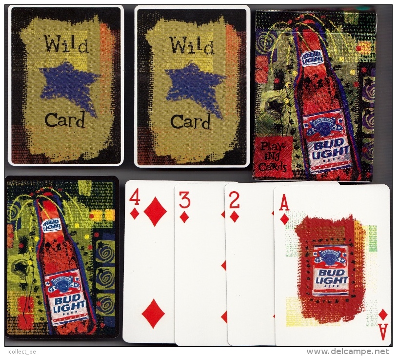 BUD LIGHT BEER Jeu De Cartes Complet + 2 Jokers (Speelkaarten, Playing Cards) Bier Bière - Carte Da Gioco
