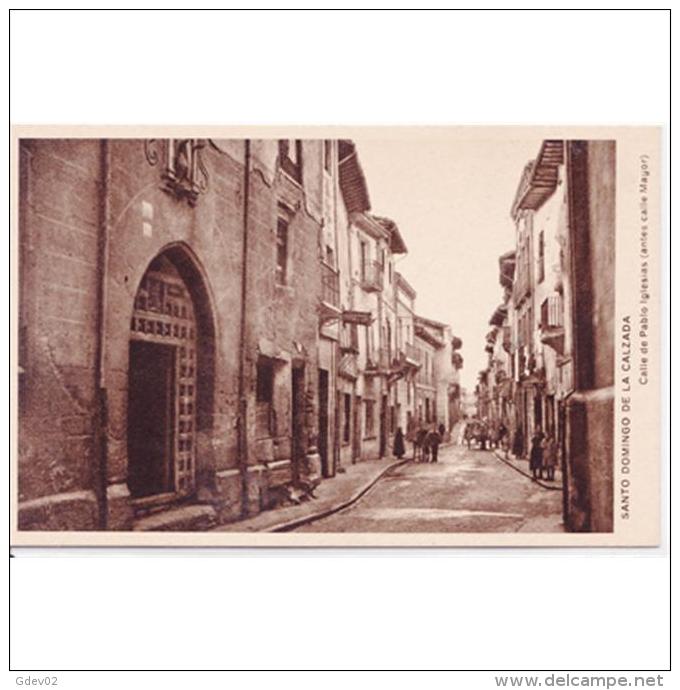 LRJTPA833-LFTD9277.Tarjeta Postal De LA RIOJA.Edificios,personas Paseando Por Una Calle En  SANTO DOMINGO DE LA CALZADA - La Rioja (Logrono)
