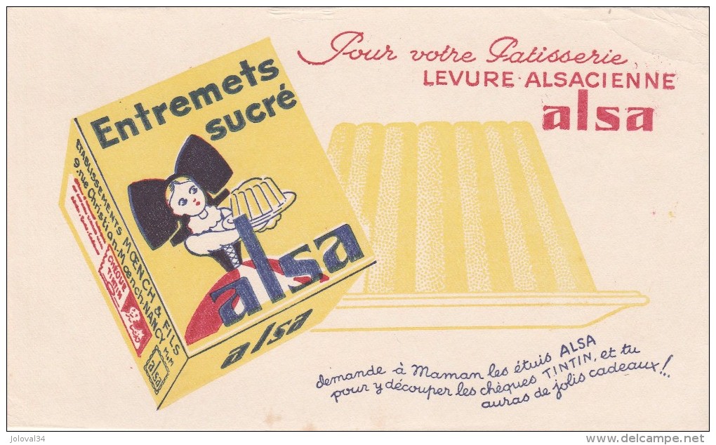 Buvard - Levure Alsacienne ALSA  - Découper Les Chèques Tintin - 2 - Alimentaire
