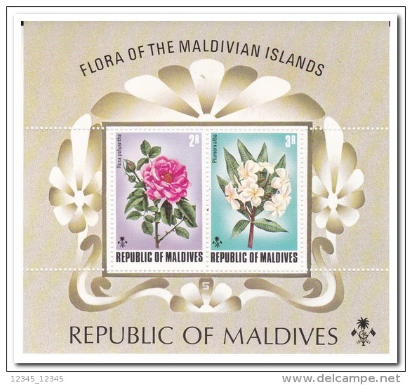 Maldiven 1973, Postfris MNH, Flowers ( Yellowish ) - Maldiven (1965-...)